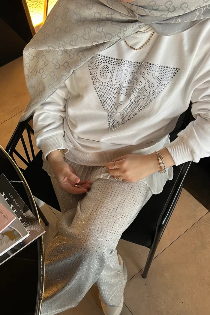 Üçgen Taşlı Sweat - Görsel 4