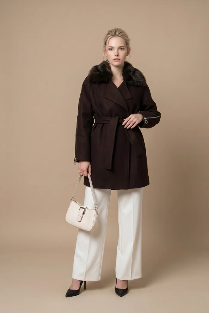 Kürklü Kaşe Kaban - Görsel 3