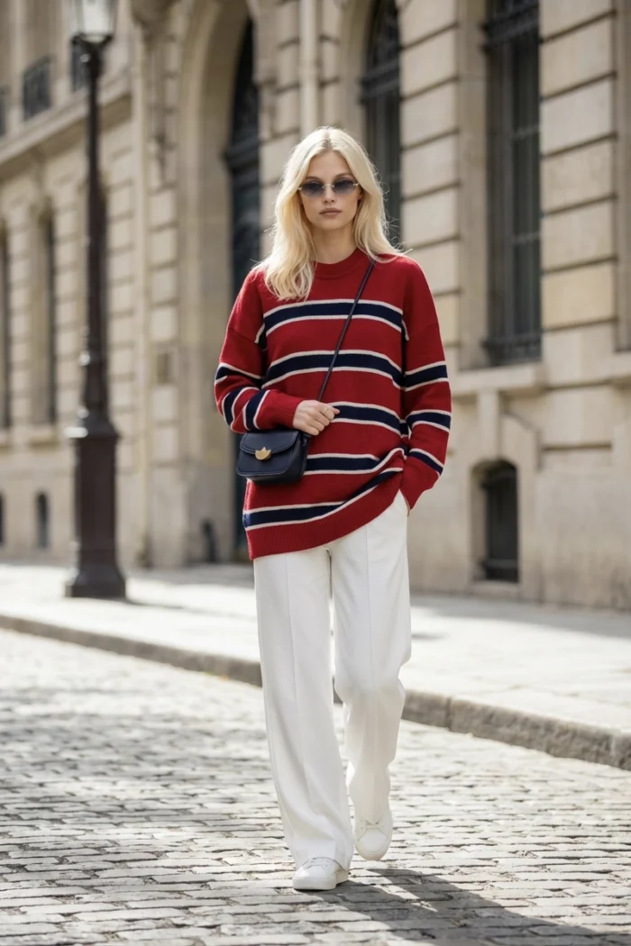 Çizgili Triko Tunik - Görsel 3