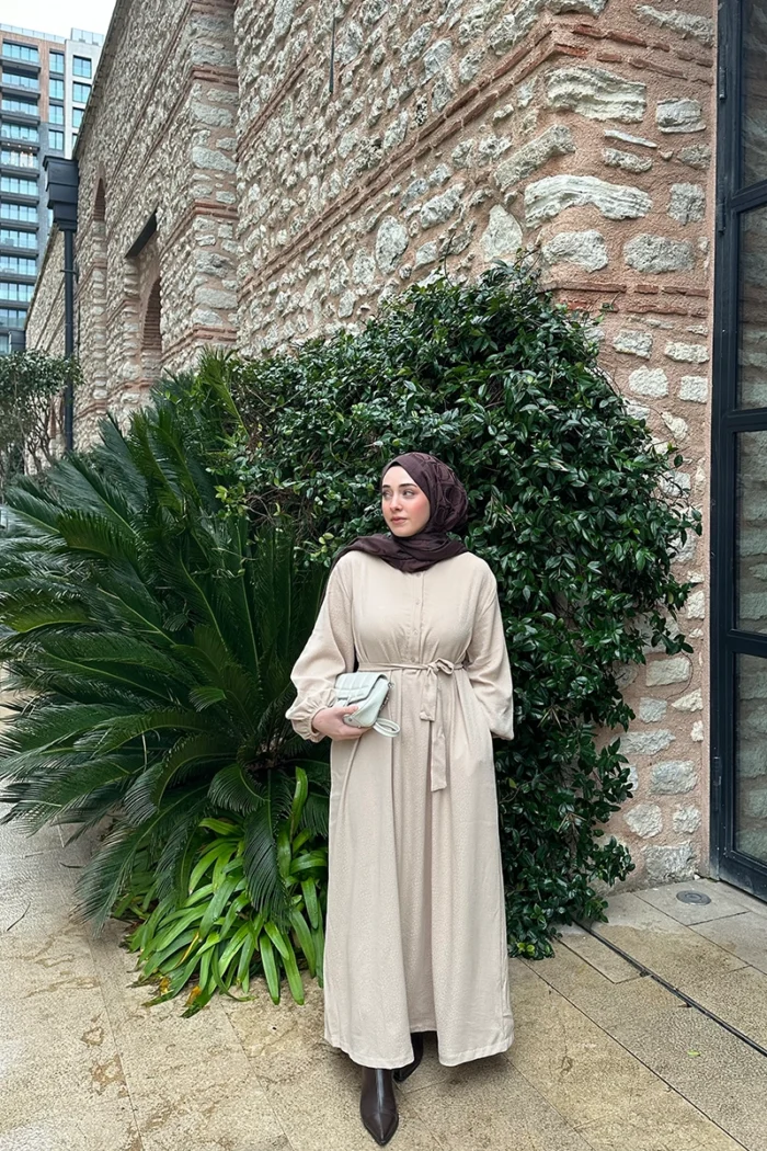 Kendinden Leoparlı Elbise - Görsel 4